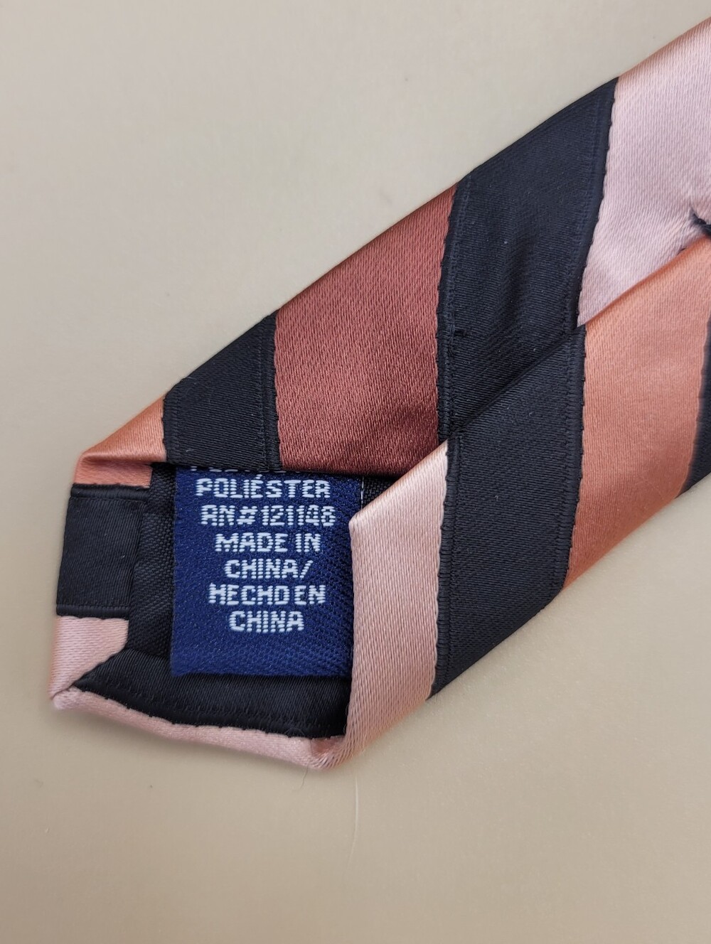 j ferrari Classy Black Cream Tan Stripe Necktie Vintage Fashion Classic 58x2.5” - Picture 3 of 4